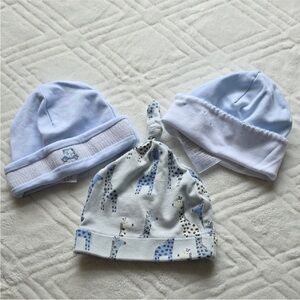 Kissy Kissy Kiss Blue Baby Hat Beanie Trio